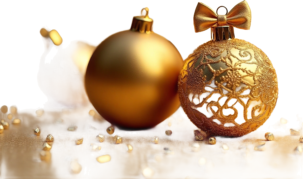 Golden Christmas Ornaments